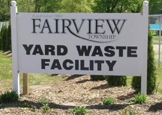 Fairview Township Yard Waste Facility sign
