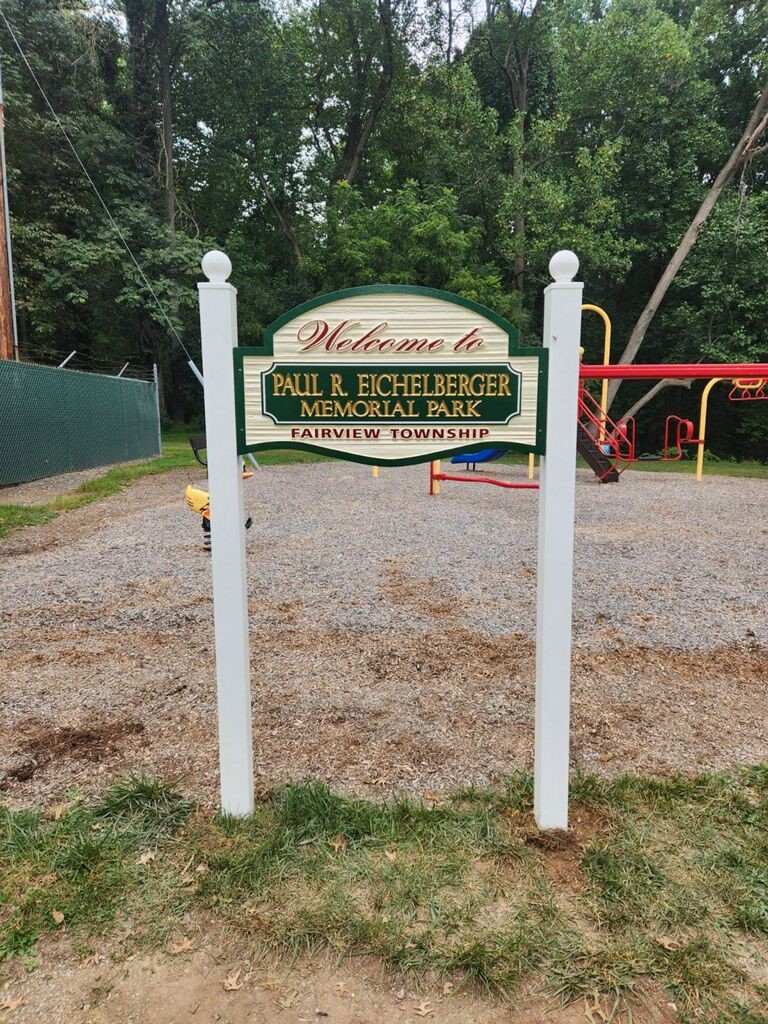Welcome to Paul R. Eichelberger Memorial Park sign