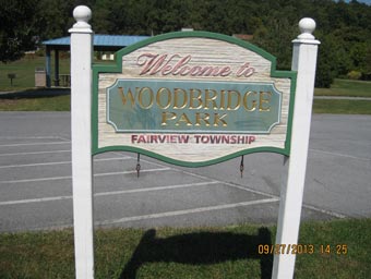 Welcome to Woodbridge Park sign