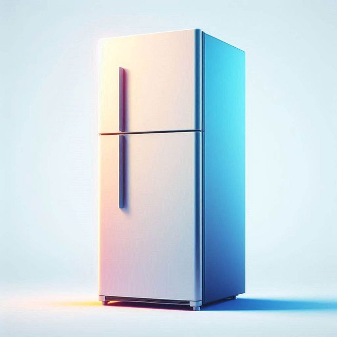 Refrigerator on white background